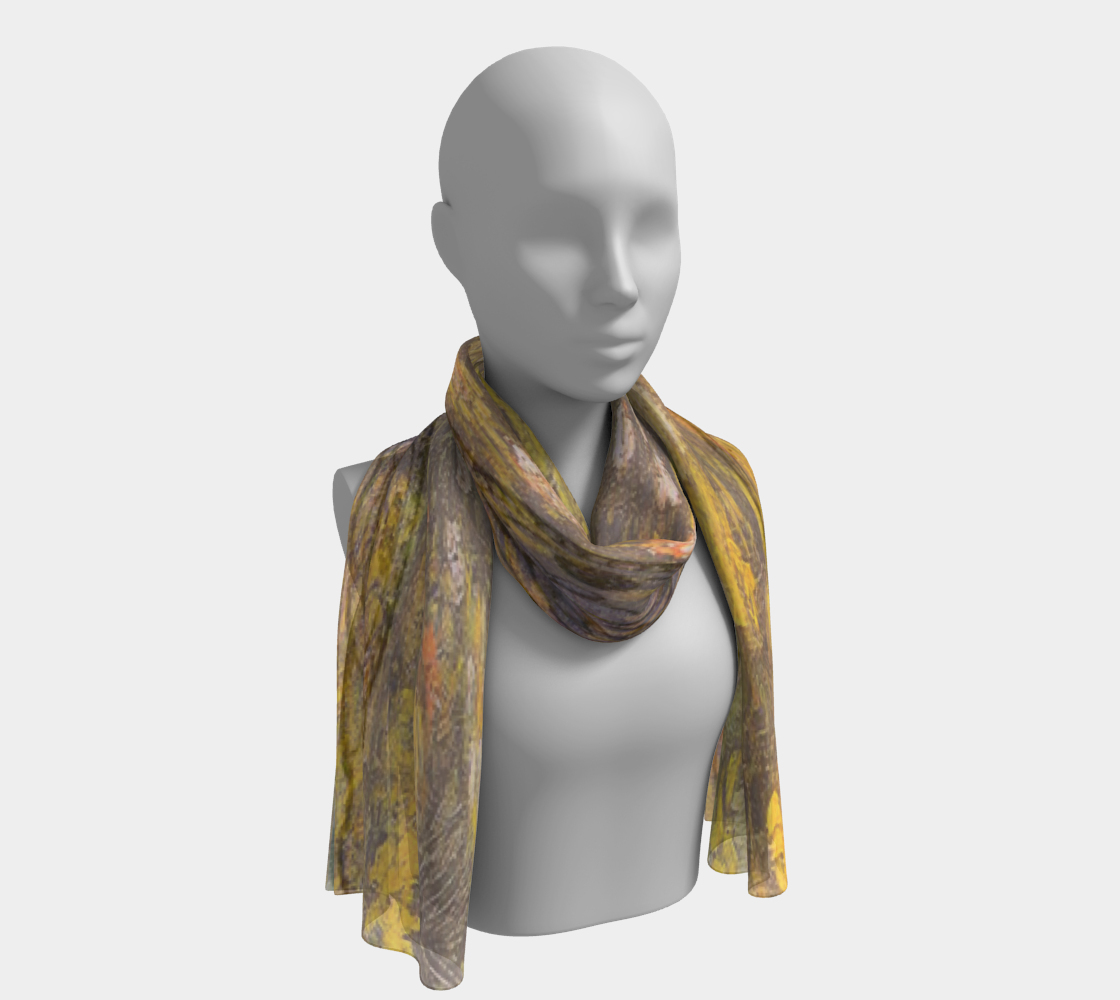 Vintage floral RECTANGLE satin charmeuse scarf, Design 05x