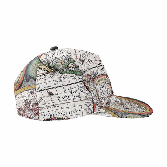 Antique Map design mens or womens deep snapback cap, trucker hat, Design 31