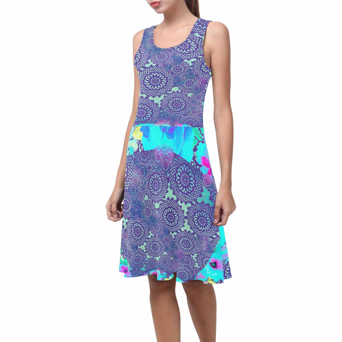 Victorian printed lace summer dress, Design 14