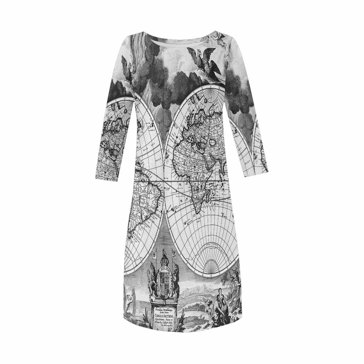 Antique Map loose dress, MODEL 29532, design 09