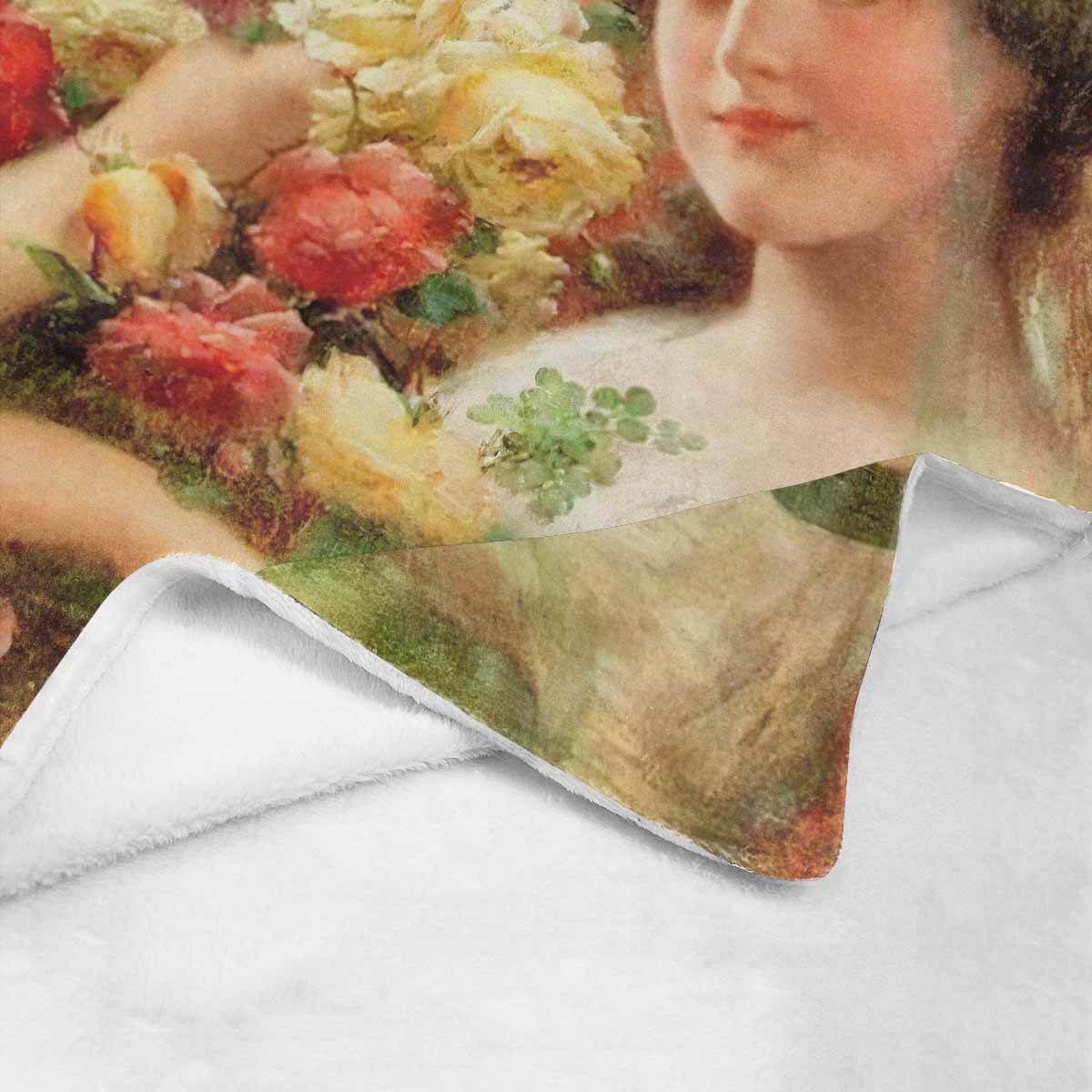 Victorian Girls Design BLANKET, LARGE 60 in x 80 in, GIRLS