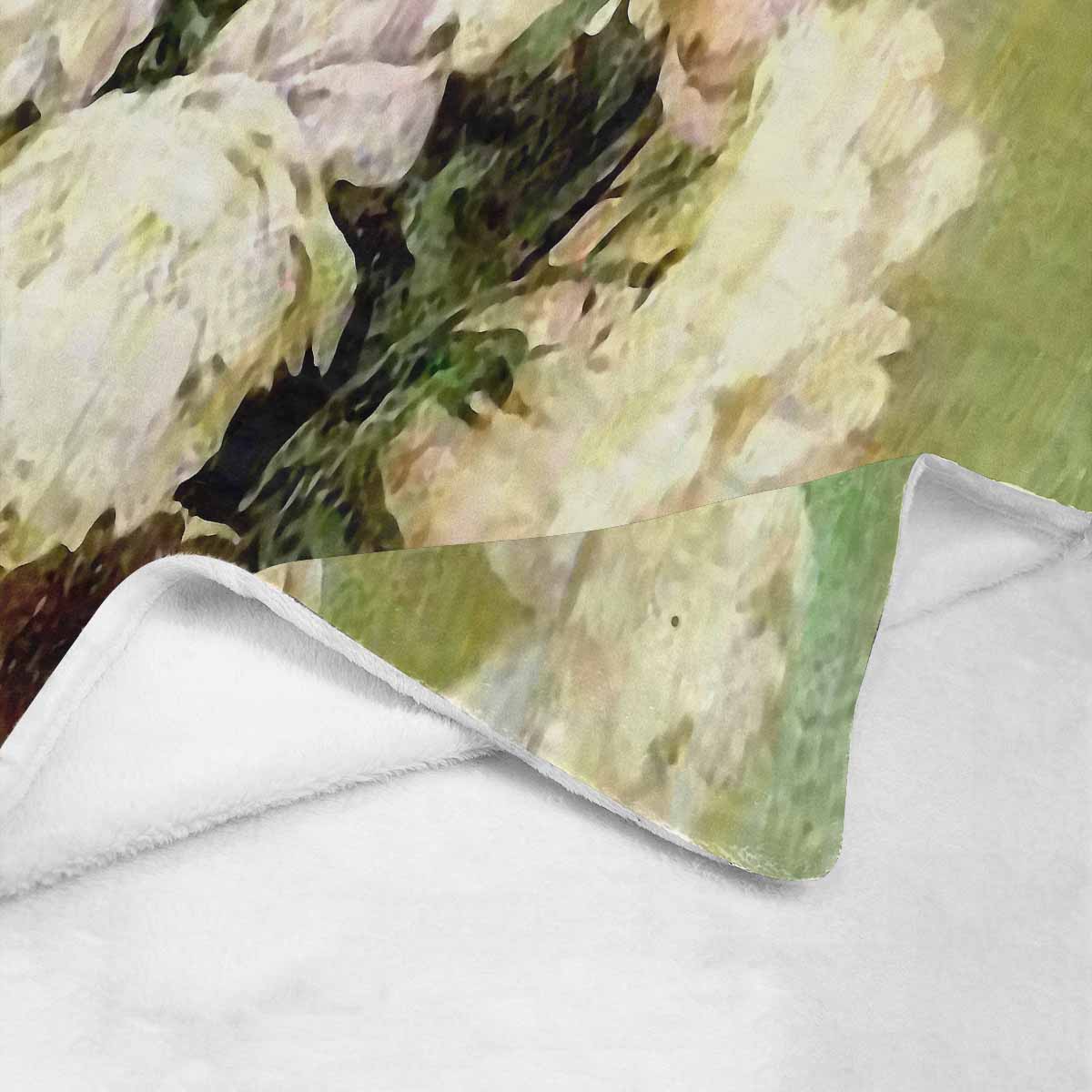 Vintage Floral BLANKET, LARGE 60 in x 80 in, Design 35 C50