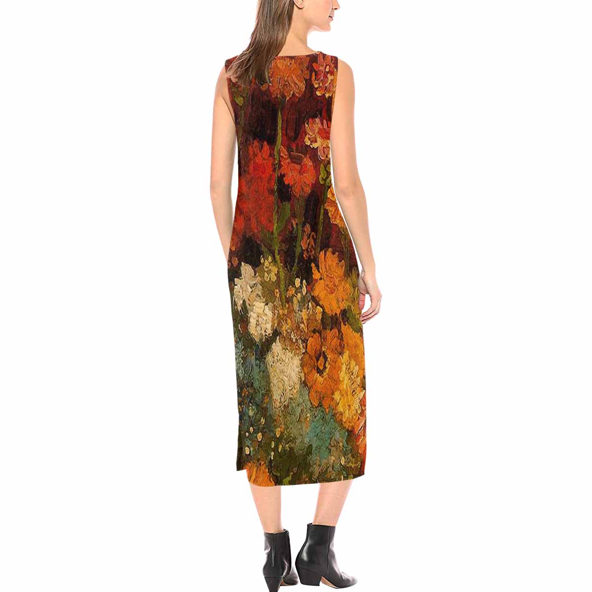 Vintage floral long dress, model D09538 Design 31