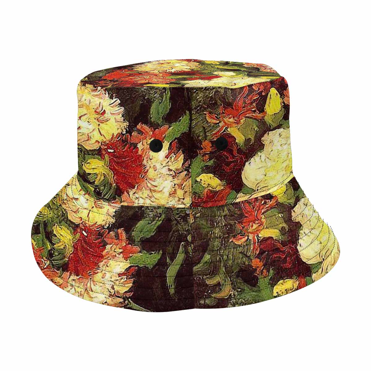 Vintage floral unisex bucket boonie Hat, outdoors hat, Design 33