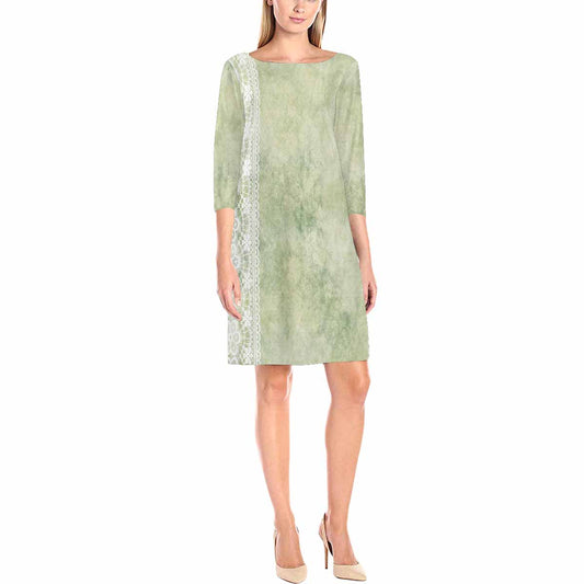 Victorian printed lace loose dress, Design 42