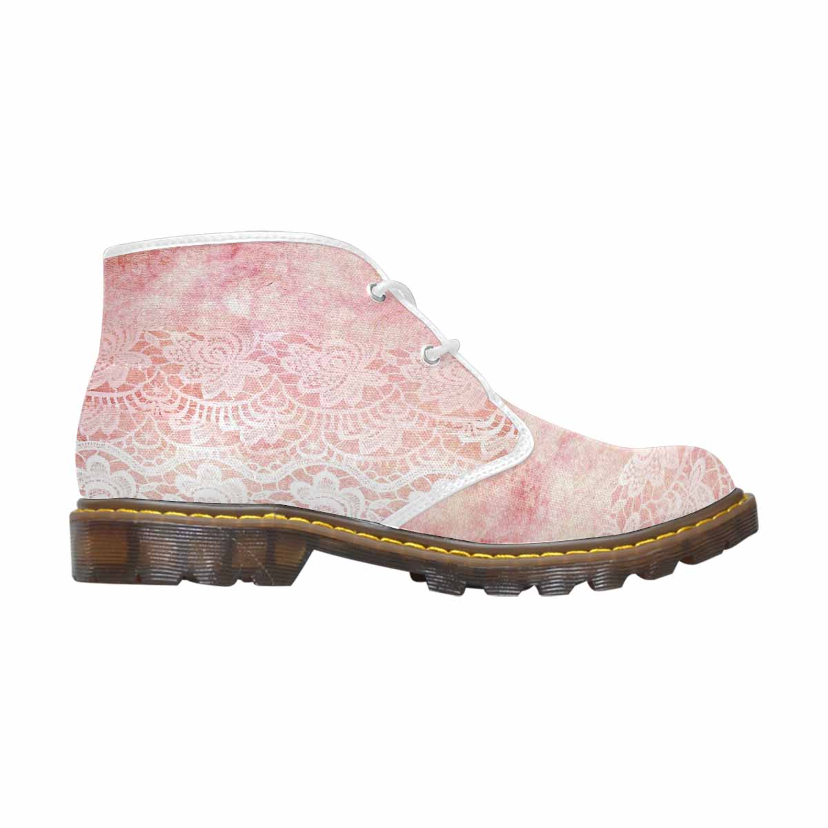Lace Print, Cute comfy womens Chukka boots, design 38