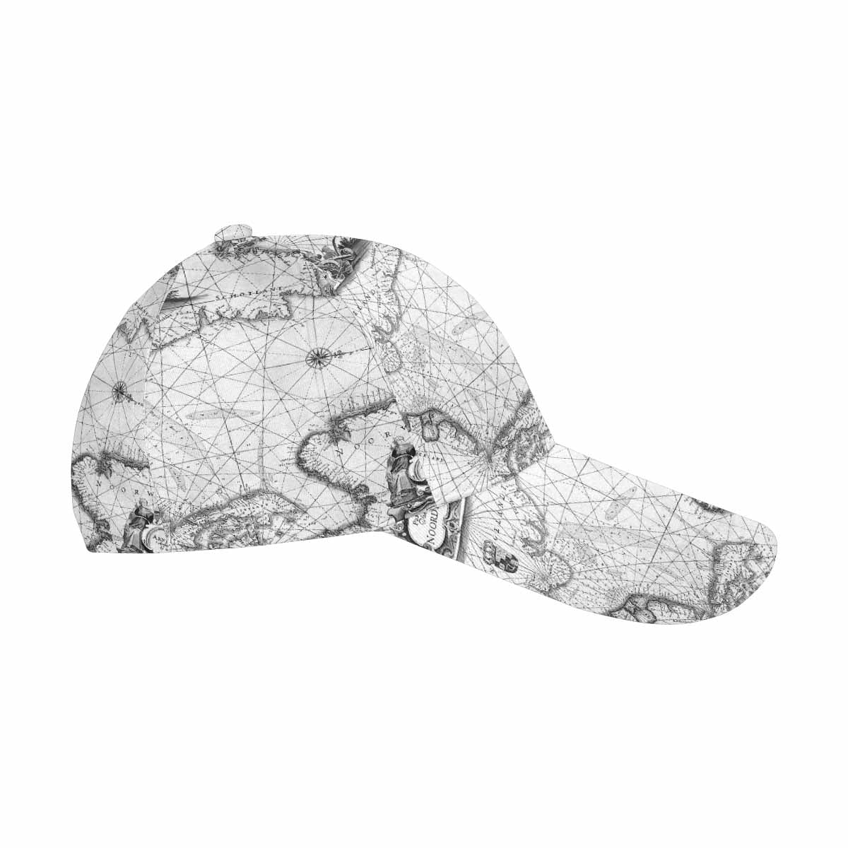 Antique Map design dad cap, trucker hat, Design 5