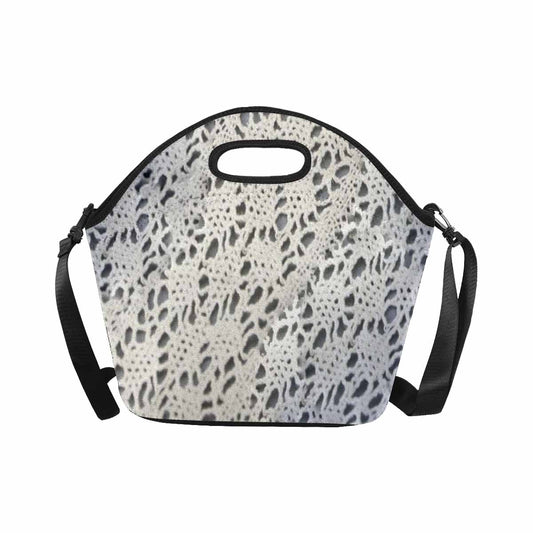 Victorian lace print insulated lunch bag, design 12