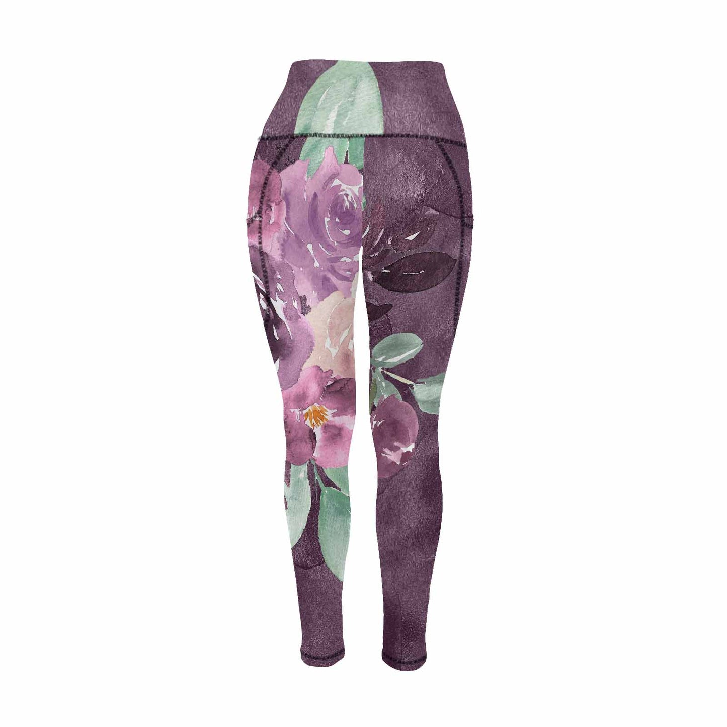 Floral 2, active wear leggings, outside surge, design 29