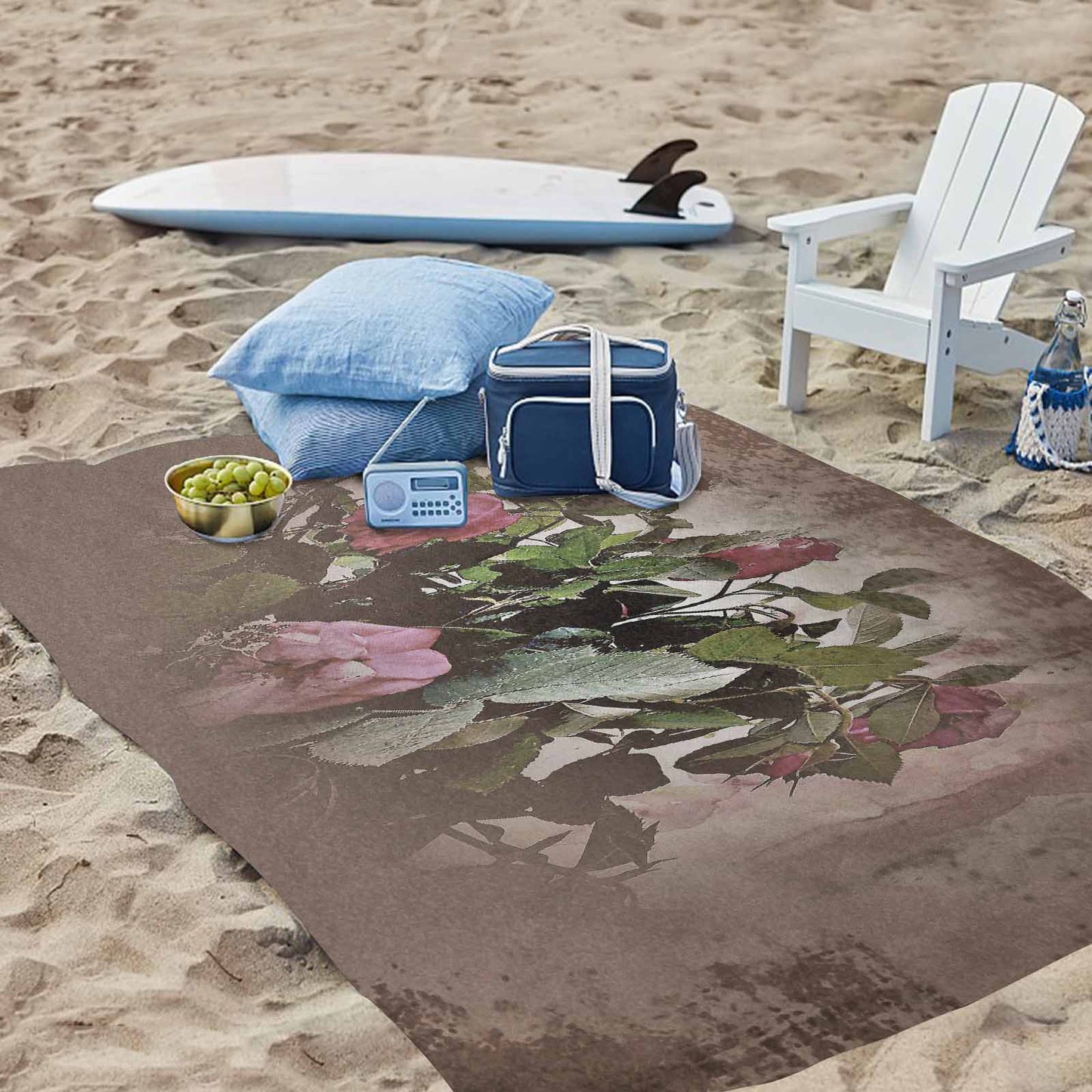 Vintage Floral waterproof picnic mat, 81 x 55in, Design 22x