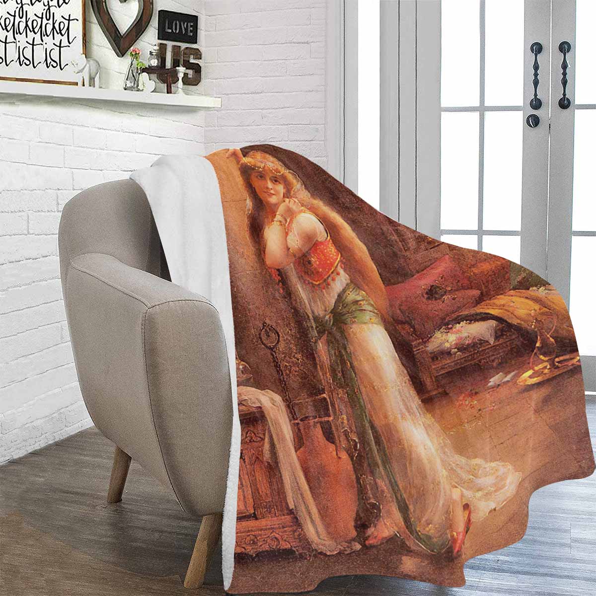 Victorian Lady Design BLANKET, LARGE 60 in x 80 in, The Secret Message