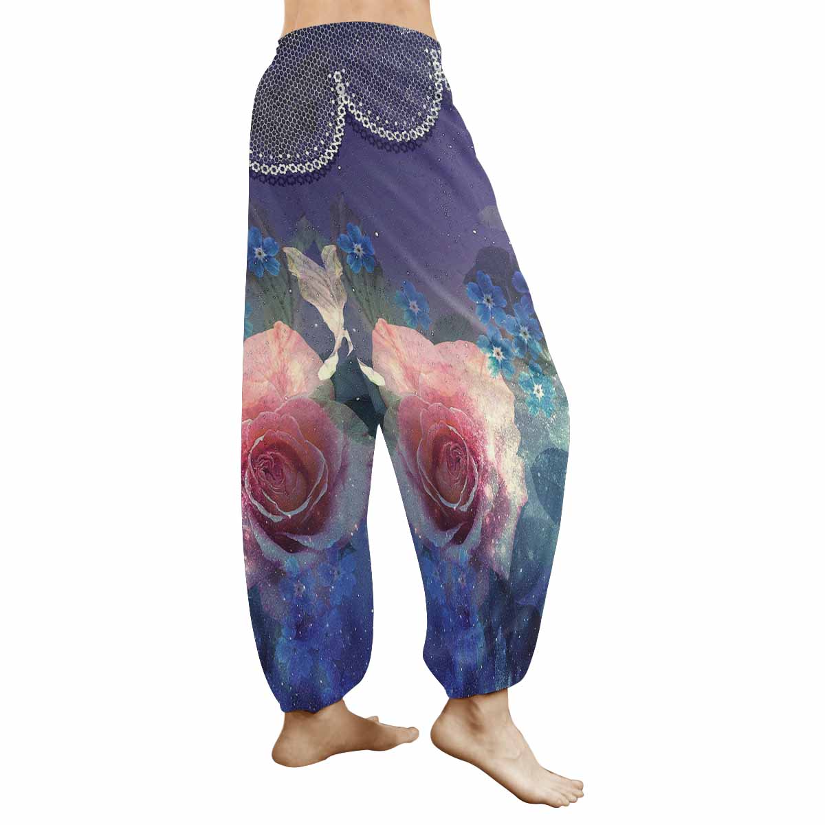 Victorian lace print Haram pants, loose comfy pants design 02