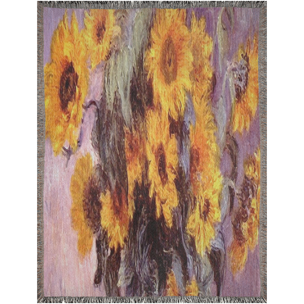 100% cotton Vintage Floral design woven blanket, 50 x 60 or 60 x 80in, Design 49