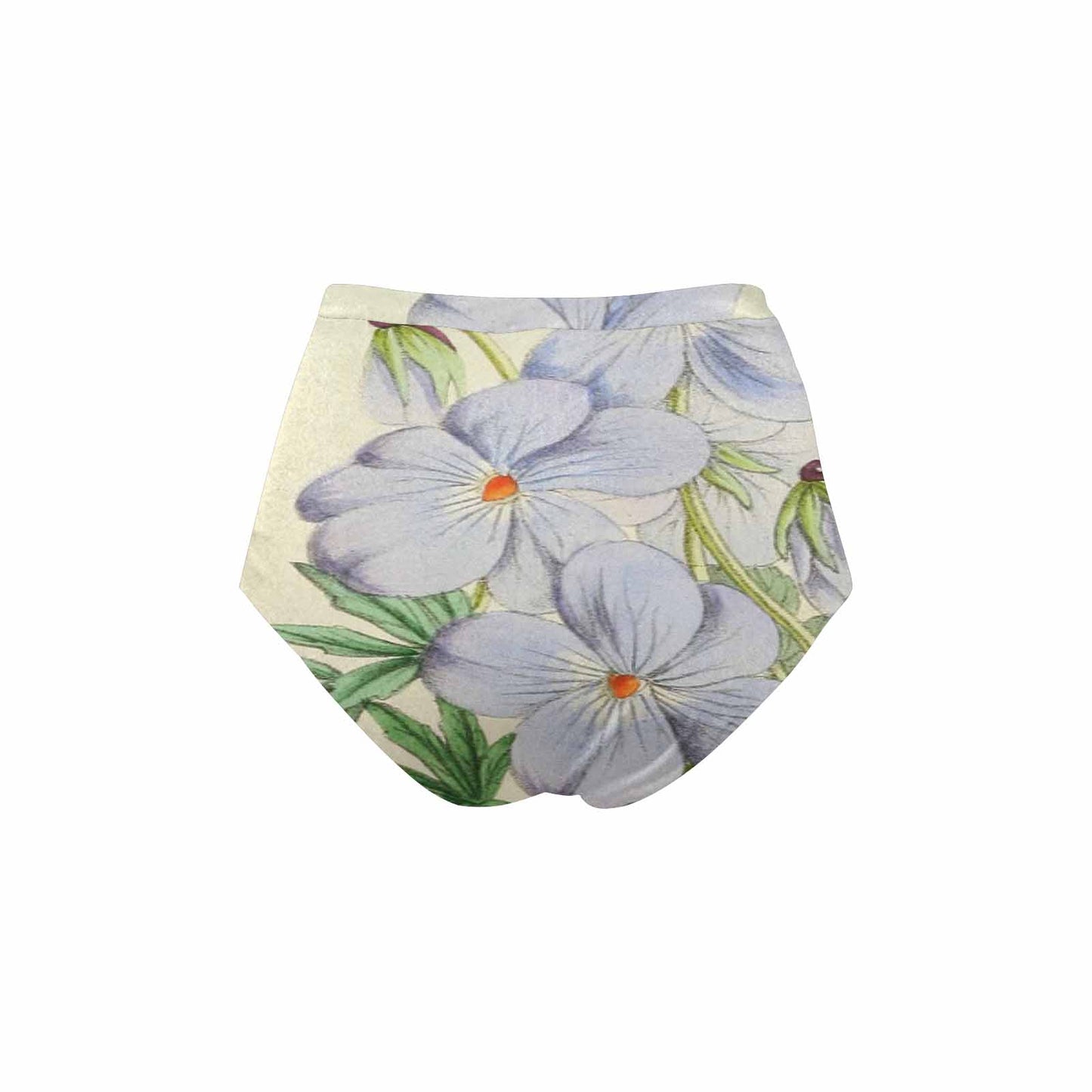 Vintage floral High waist bikini bottom, Design 13