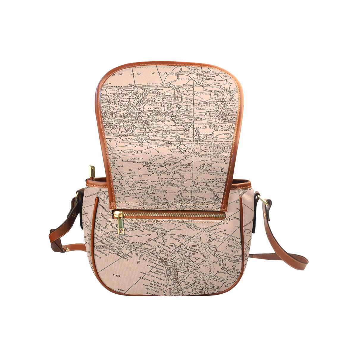 Antique Map design Handbag, saddle bag, Design 53