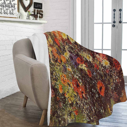 Vintage Floral BLANKET, LARGE 60 in x 80 in, Design 24 C50