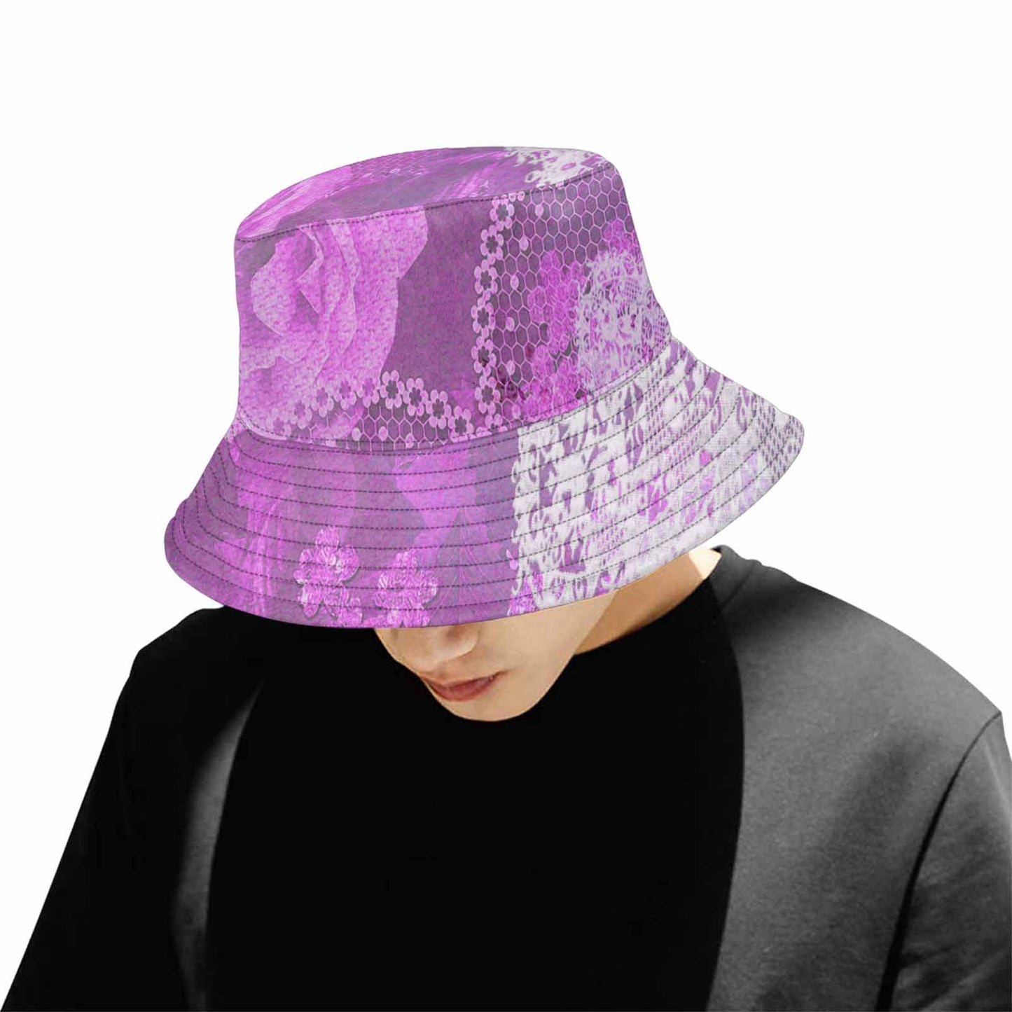 Victorian lace Bucket Hat, outdoors hat, design 03
