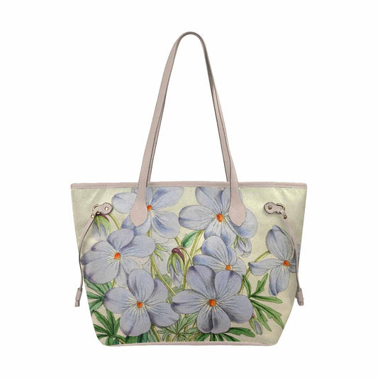 Vintage Floral Handbag, Classic Handbag, Mod 1695361 Design 13, BEIGE/TAN TRIM