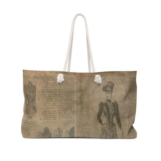Antique General print weekender bag, casual tote, design 36