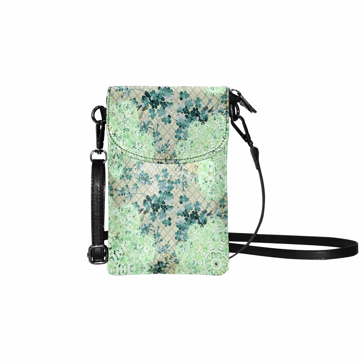 Victorian lace print cell phone purse, mobile purse, Design 53