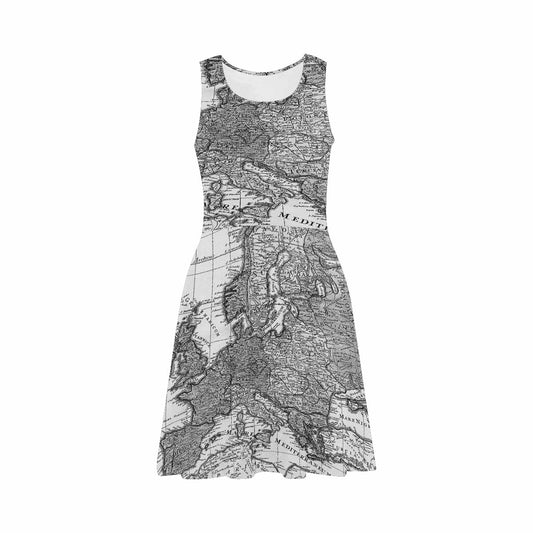 Antique Map casual summer dress, MODEL 09534, design 36