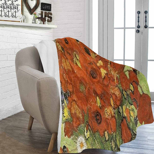 Vintage Floral BLANKET, LARGE 60 in x 80 in, Design 56 C50