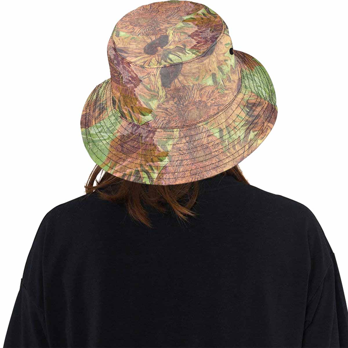 Vintage floral unisex bucket boonie Hat, outdoors hat, Design 48xx