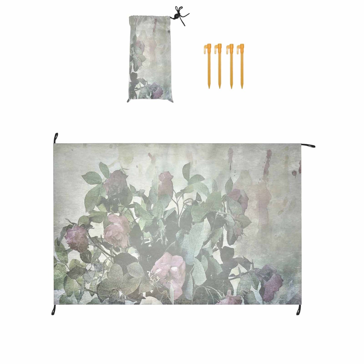 Vintage Floral waterproof picnic mat, 81 x 55in, Design 23