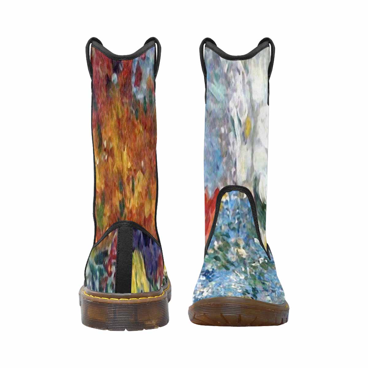 Vintage floral print, western lumber boots Design 41