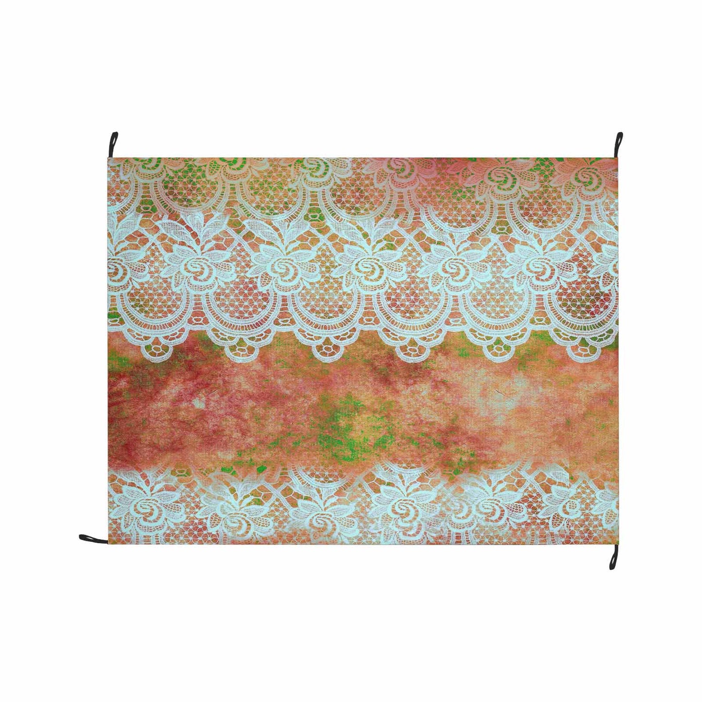 Victorian lace print waterproof picnic mat, 69 x 55in, design 31