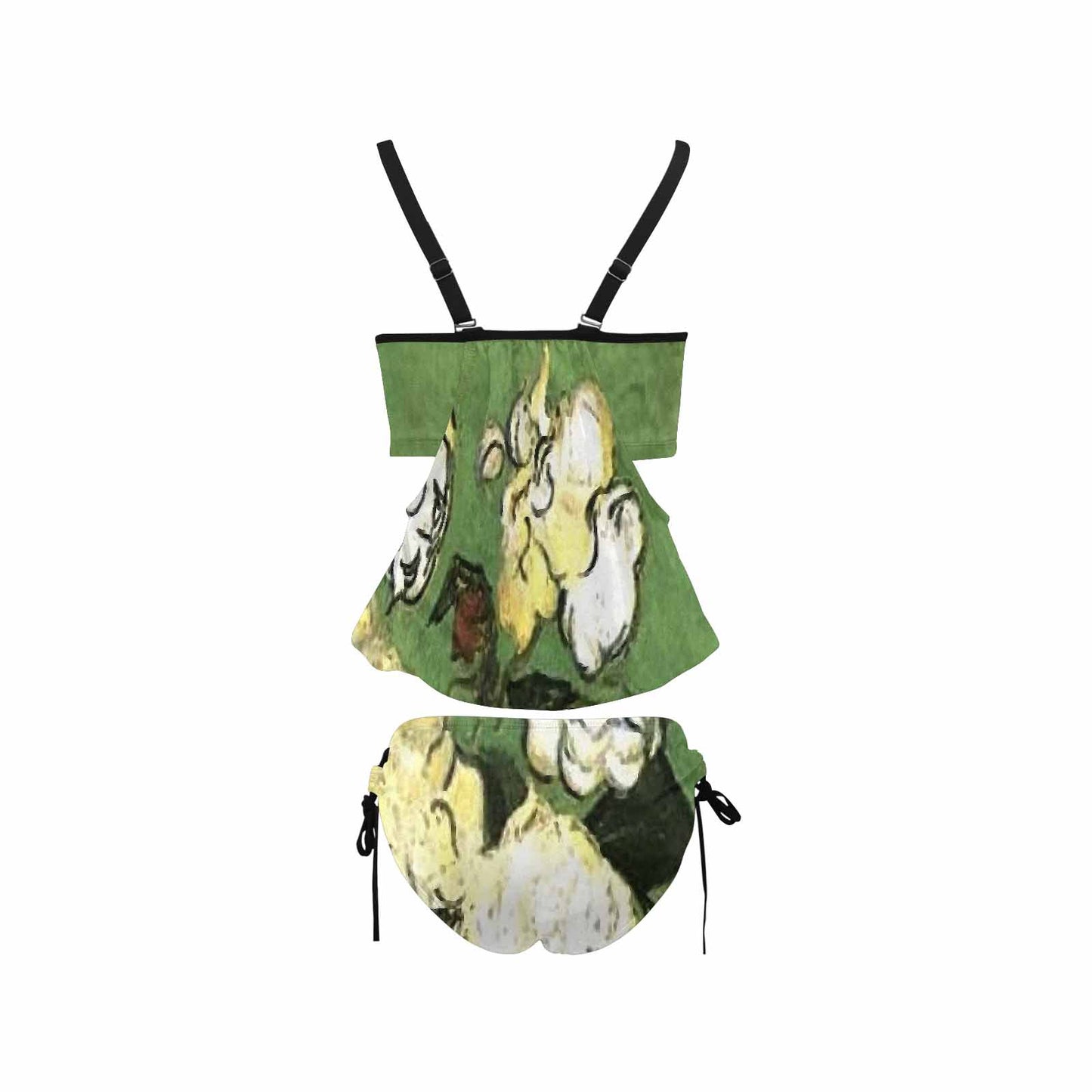 Vintage floral,cover belly tankini beach wear, swim wear, Design 55