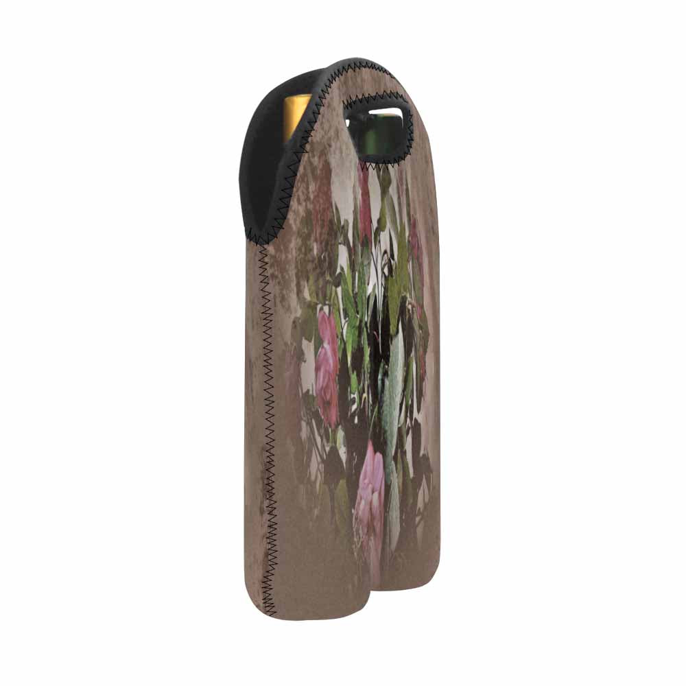 Vintage floral 2 bottle wine bag, Design 22x