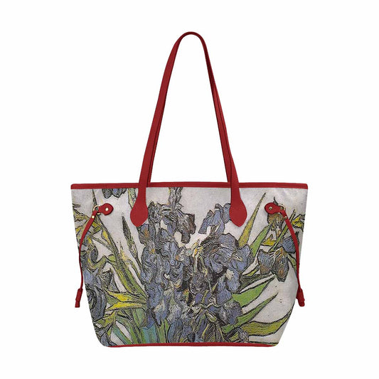 Vintage Floral Handbag, Classic Handbag, Mod 1695361 Design 08, RED TRIM