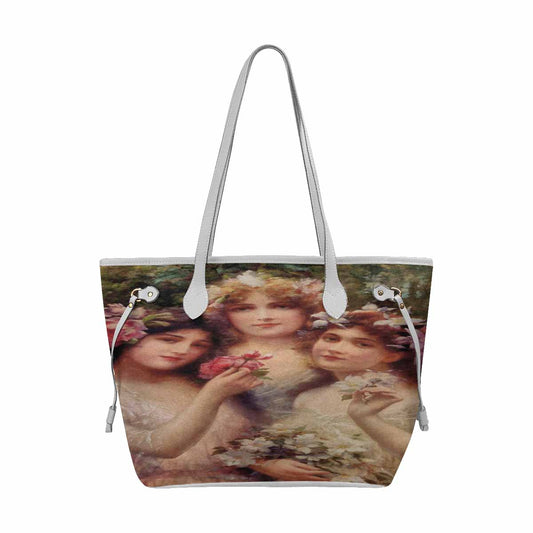 Victorian Lady Design Handbag, Model 1695361, The Three Graces #2, WHITE TRIM