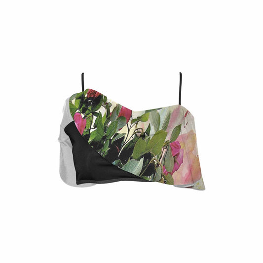 Vintage floral flounce bikini top, Design 22