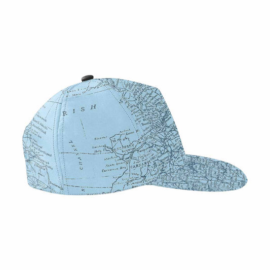 Antique Map design mens or womens deep snapback cap, trucker hat, Design 50