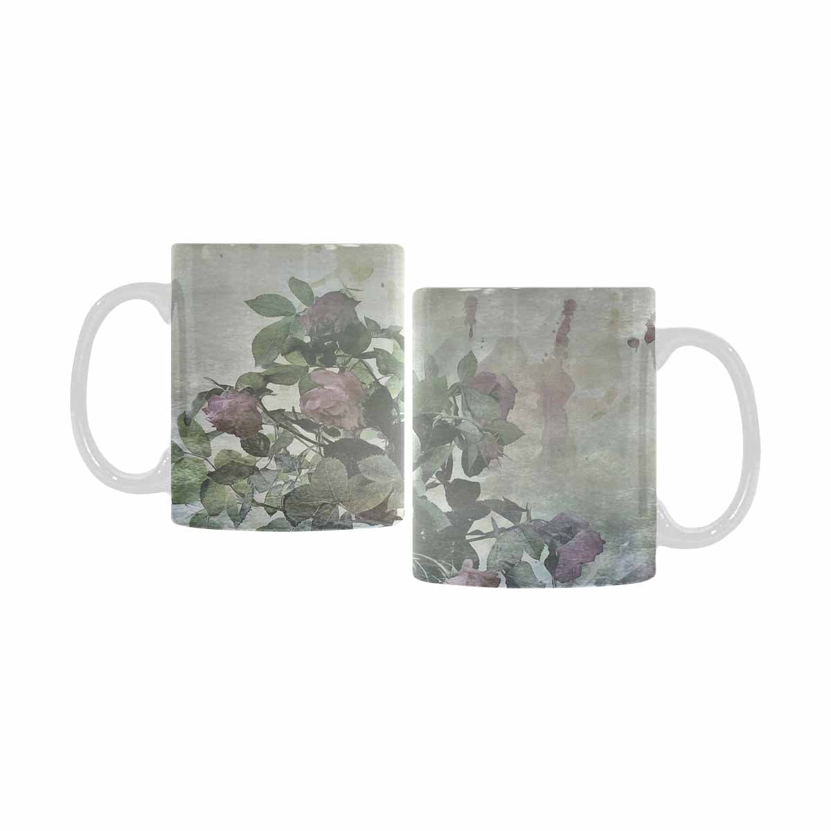 Vintage floral coffee mug or tea cup, Design 23
