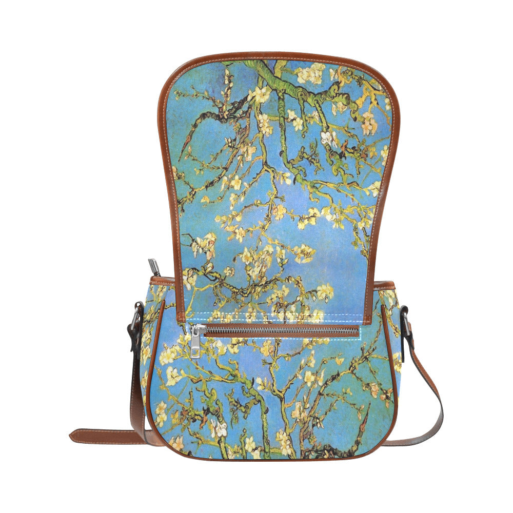 Vintage floral handbag, Design 20 Model 1695341 Saddle Bag/Large (Model 1649)