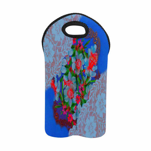 2 Bottle Victorian lace print wine bag, Design 46