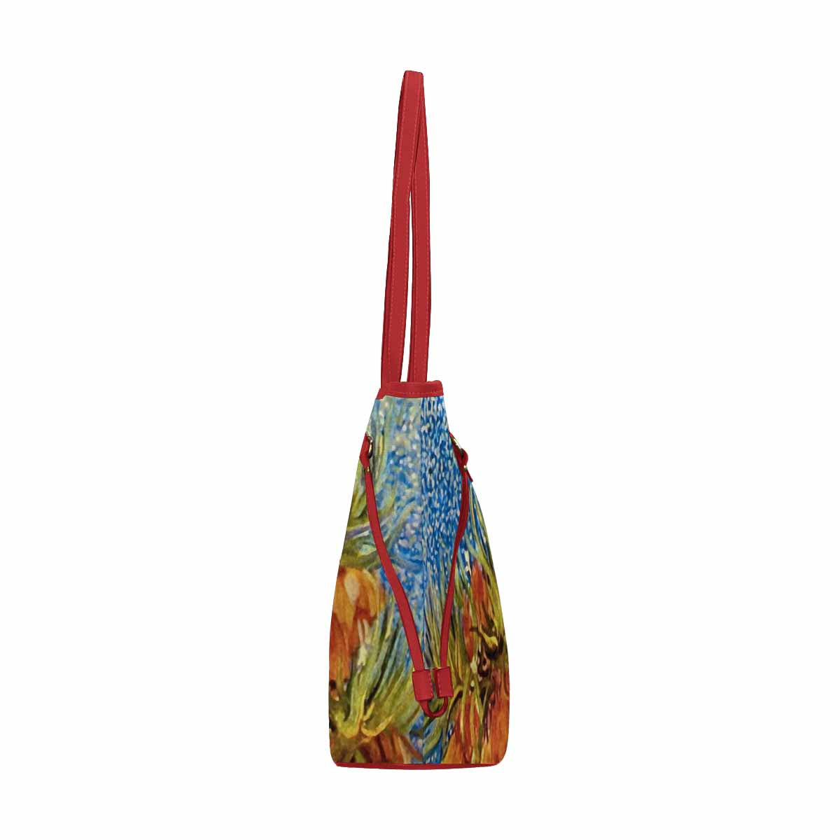 Vintage Floral Handbag, Classic Handbag, Mod 1695361 Design 42, RED TRIM