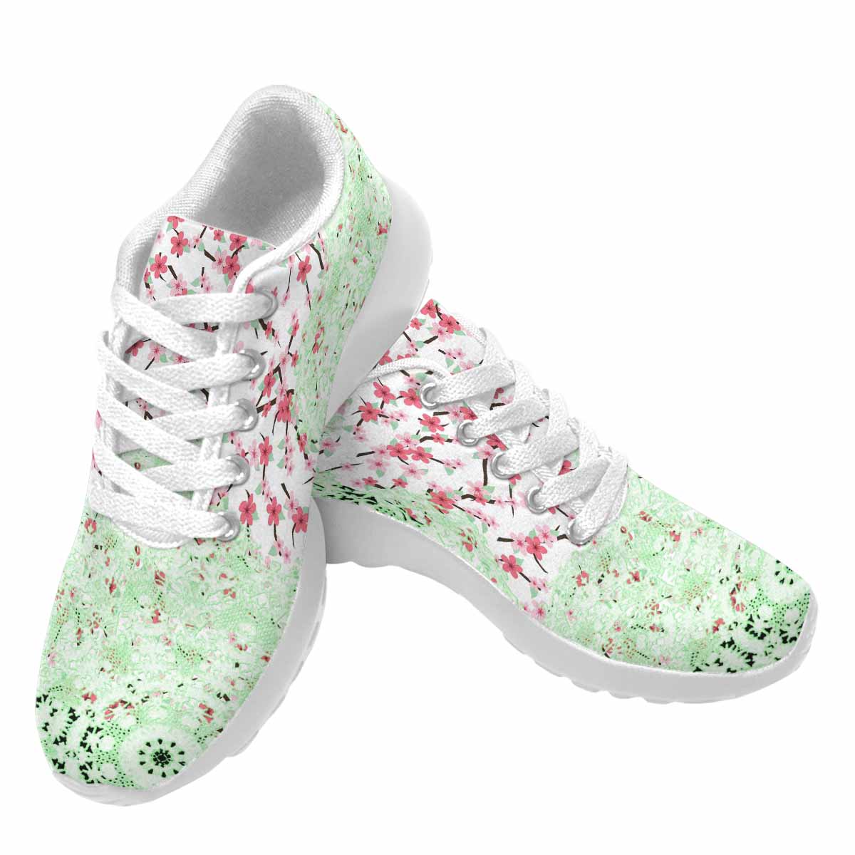 Victorian lace print, womens cute casual or running sneakers, design 10