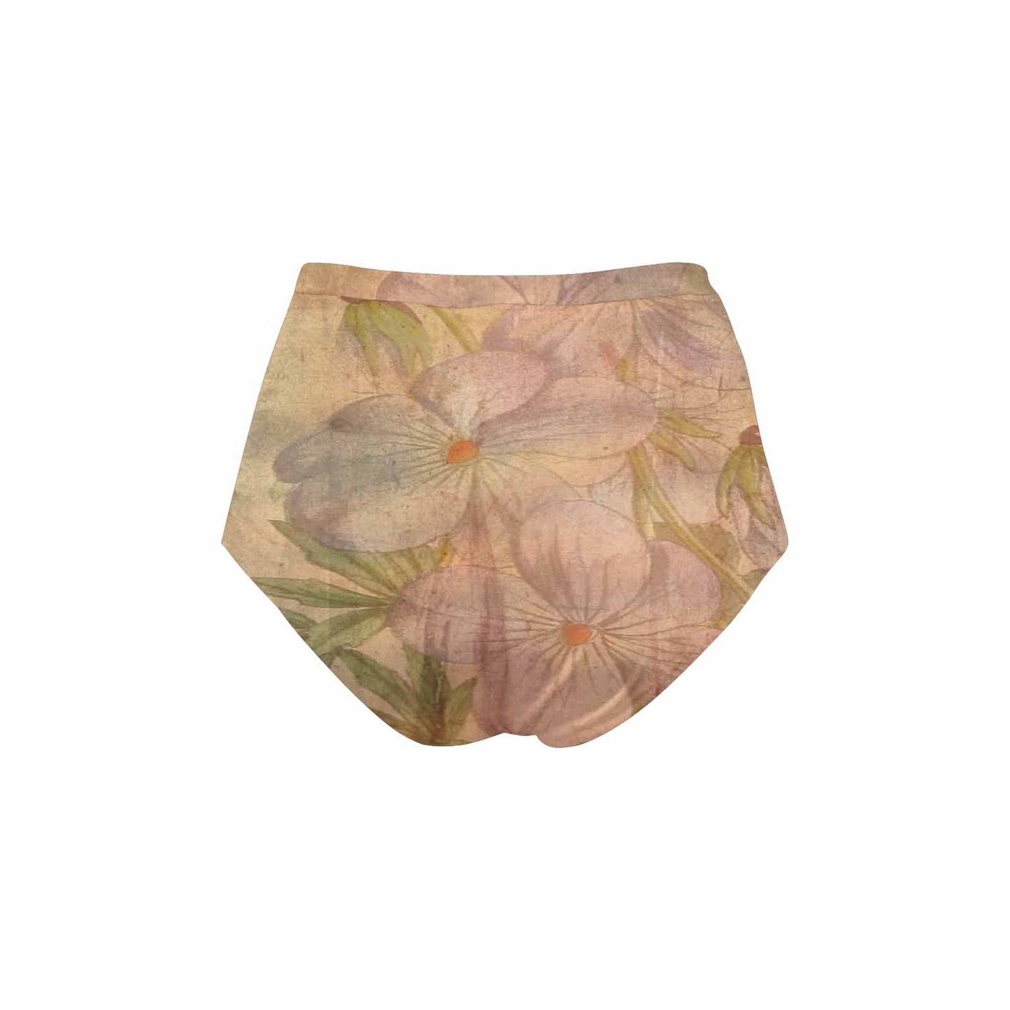 Vintage floral High waist bikini bottom, Design 13xx
