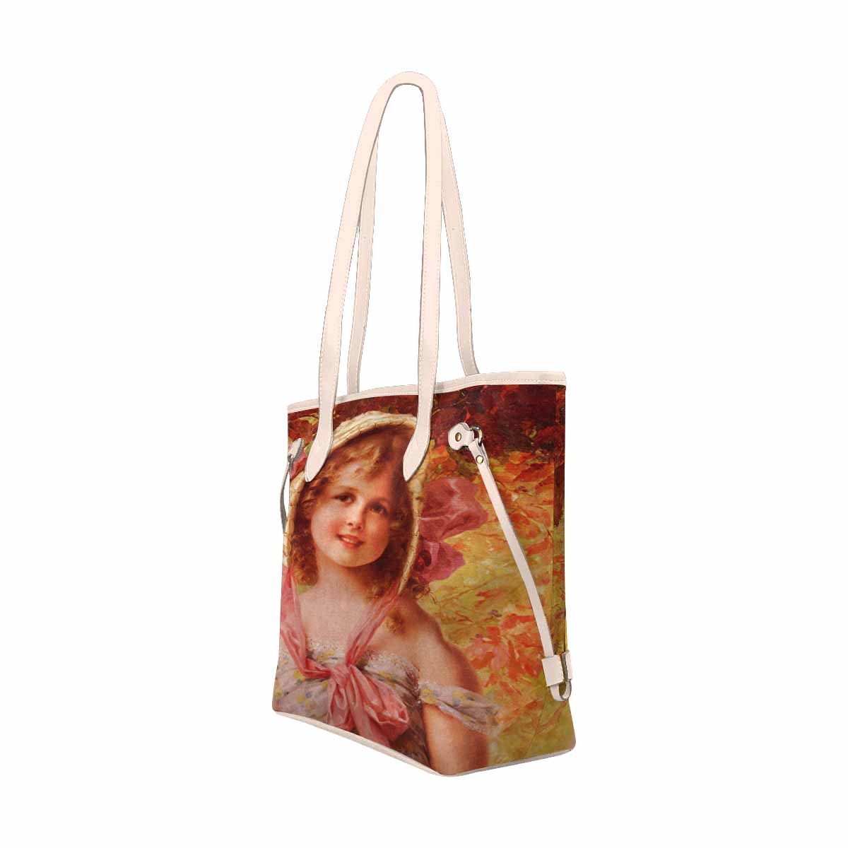 Victorian Girl Design Handbag, Model 1695361, The Cherry Bonnet, BEIGE/TAN TRIM
