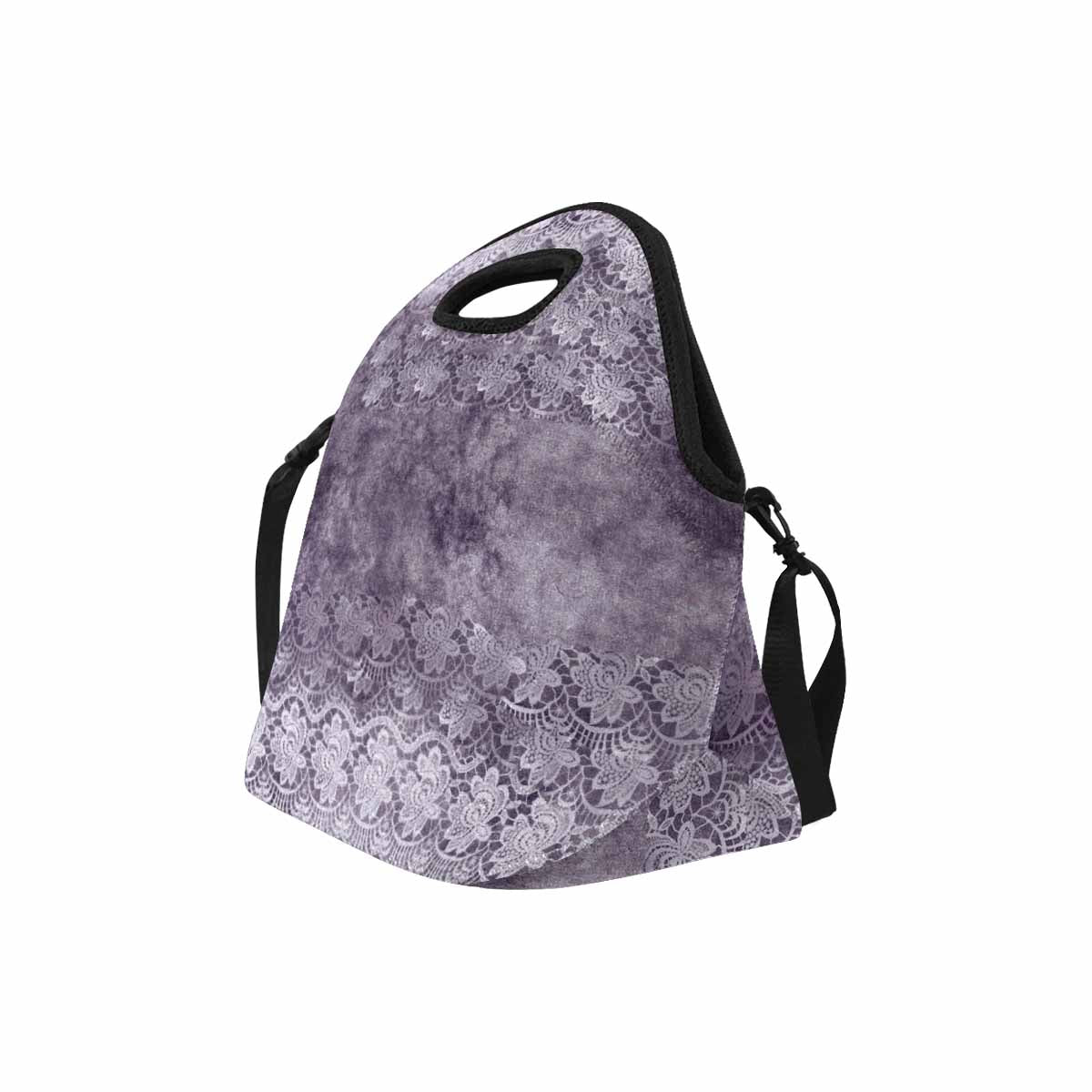 Victorian lace print insulated lunch bag, design 39