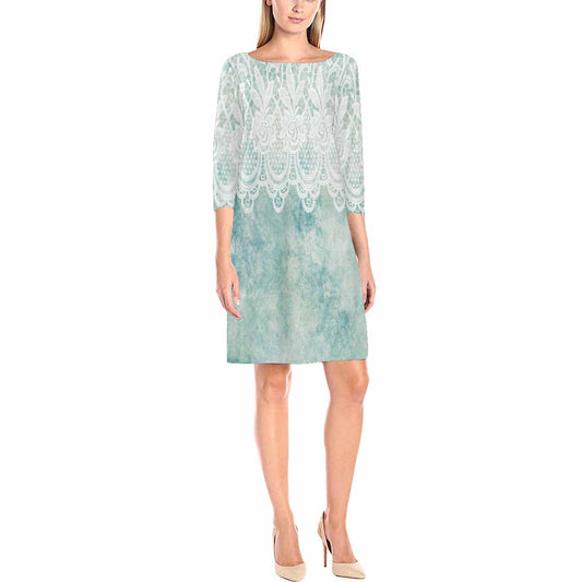 Victorian printed lace loose dress, Design 41