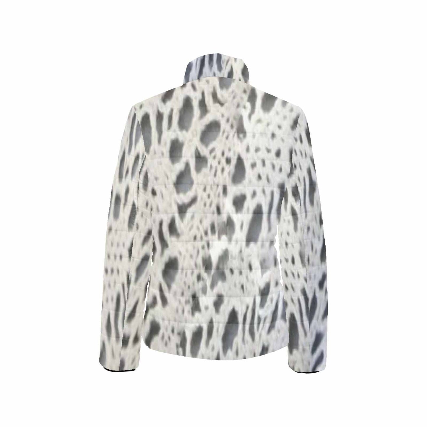 Victorian Lace print womens padded quilted jacket, design 12