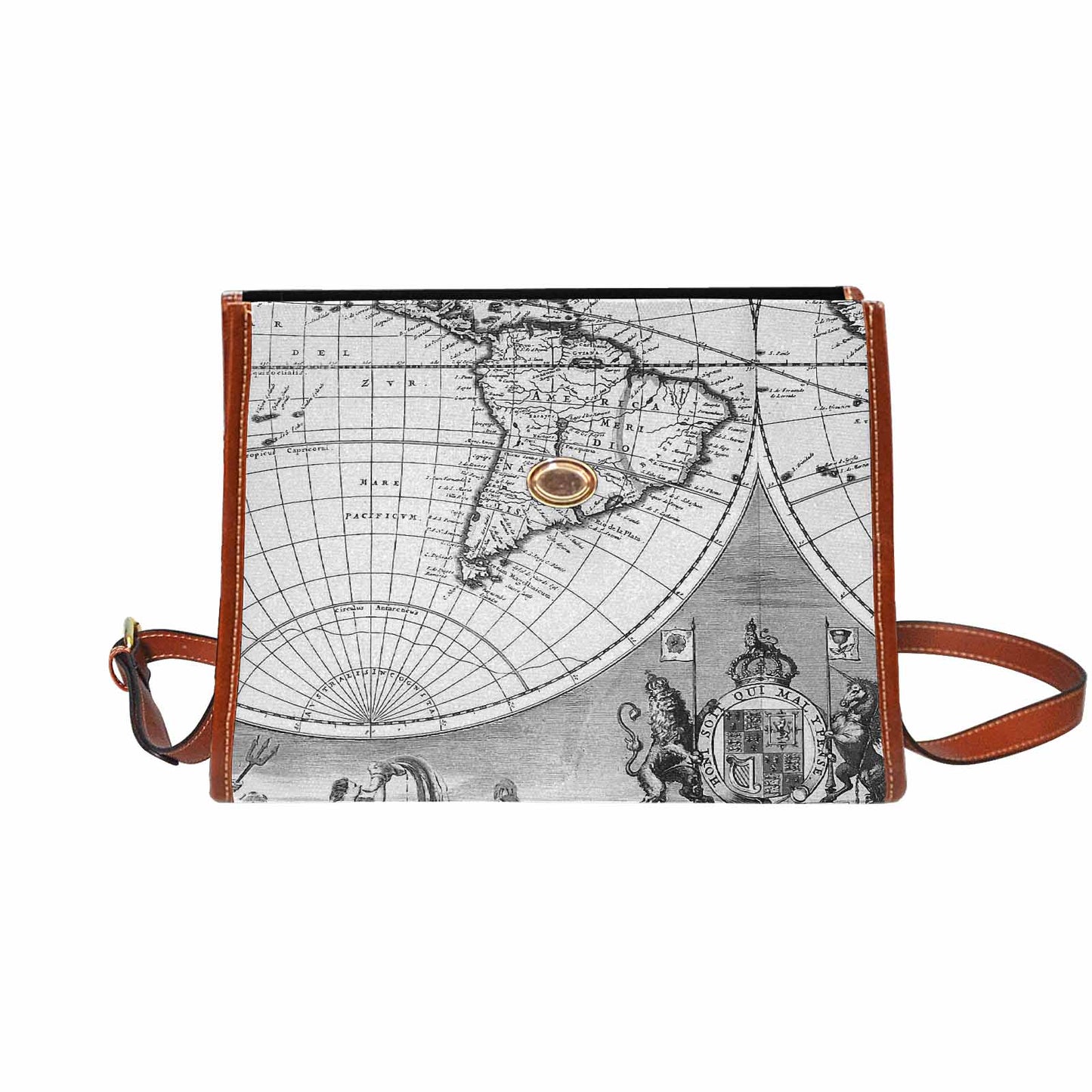 Antique Map Handbag, Model 1695341, Design 17