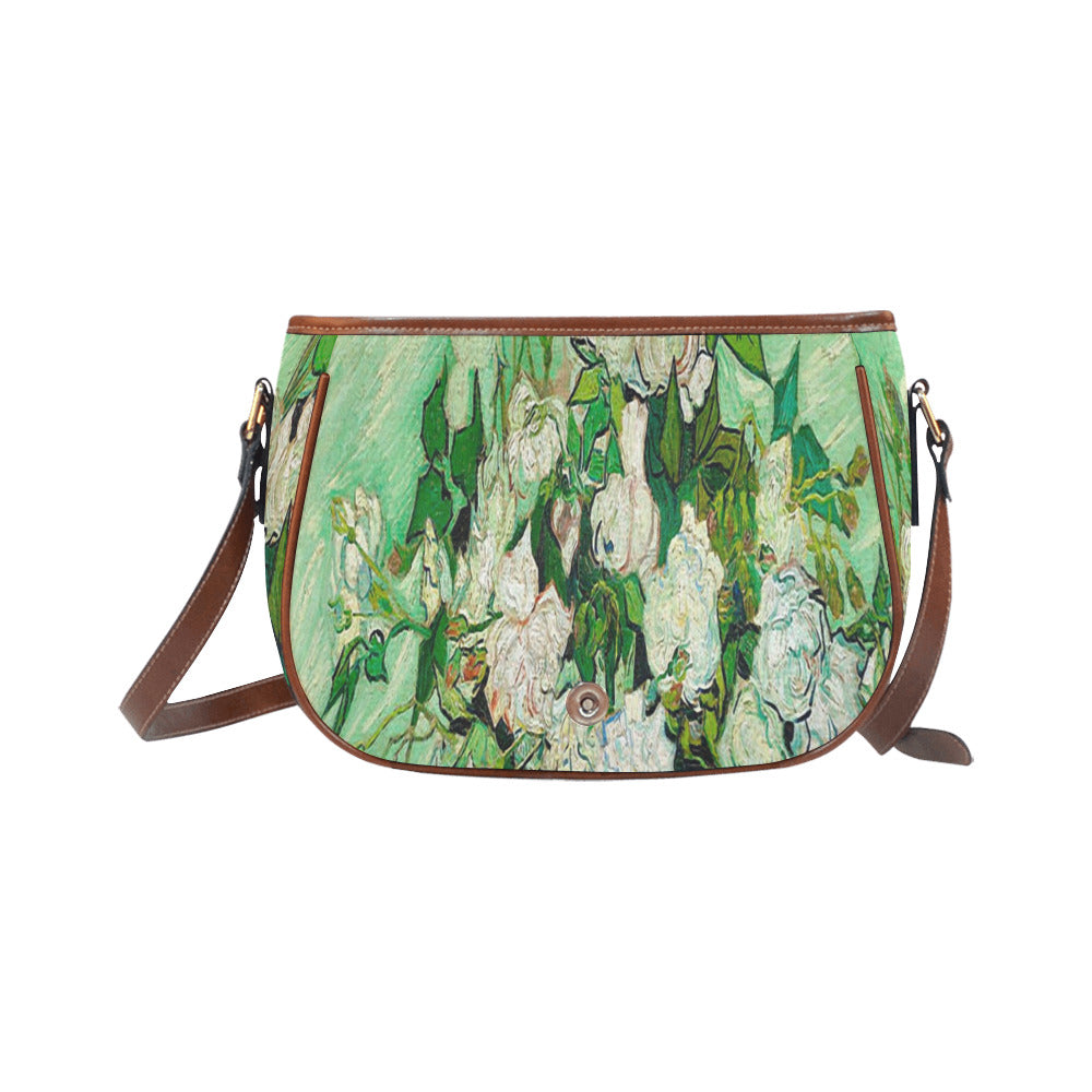 Vintage floral handbag, Design 45 Model 1695341 Saddle Bag/Large (Model 1649)