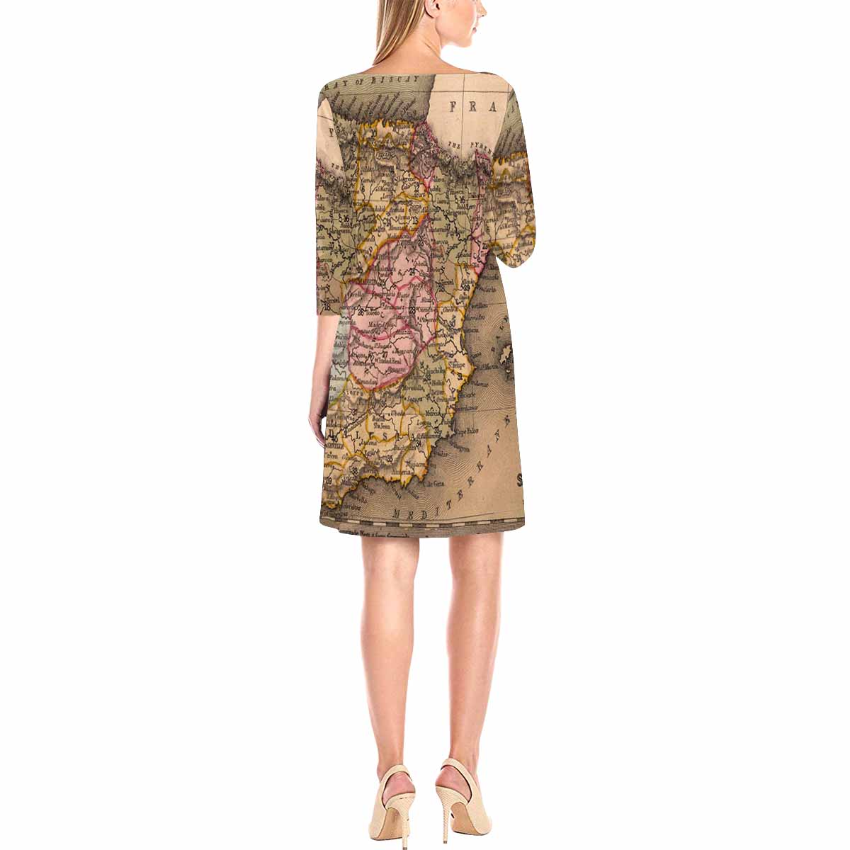 Antique Map loose dress, MODEL 29532, design 08