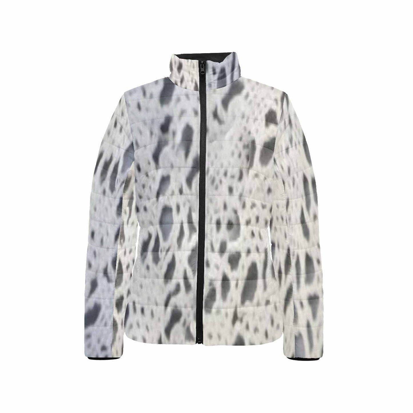 Victorian Lace print womens padded quilted jacket, design 12